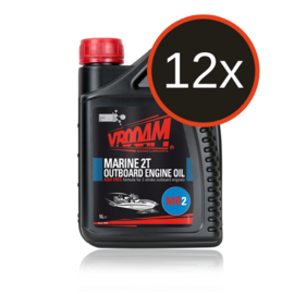 12x VROOAM MR2 Marine 2 Takt Outboard Motorolie - 1 liter fles